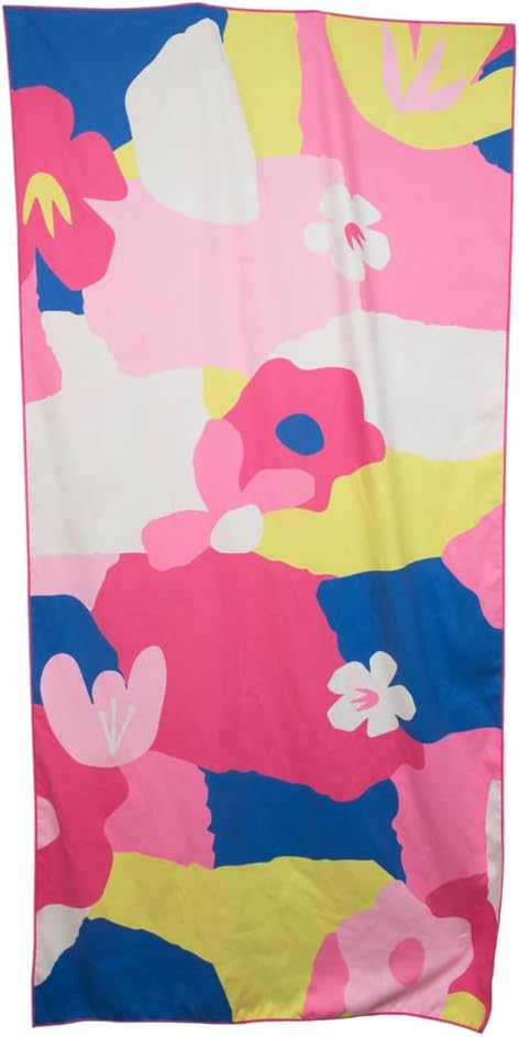 KATYDID Extra Long, Quick Dry, Microfiber Beach Towel, Abstract Flowers KDC-QDT-1043