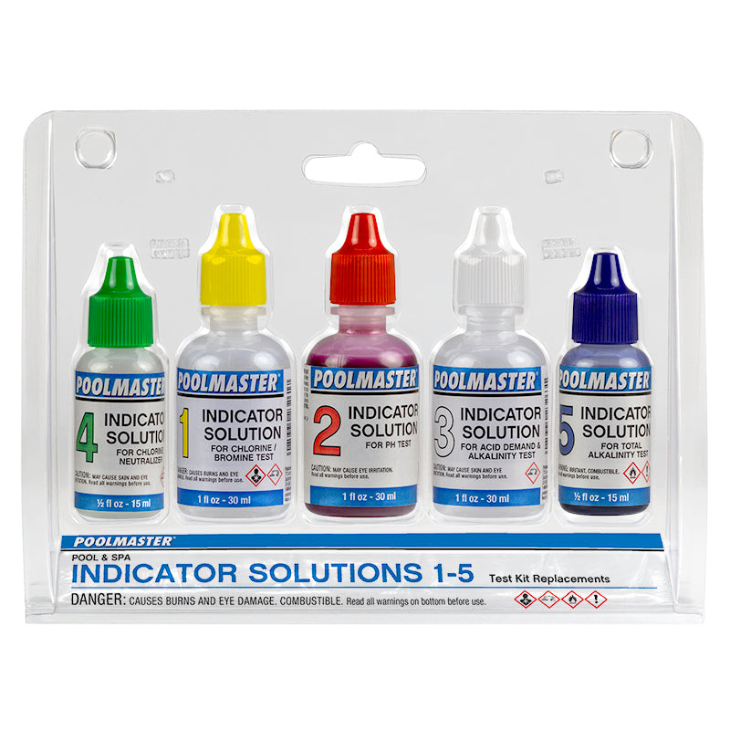 Poolmaster Indicator Solutions #1 - #5 Test Kit Replacements 23227