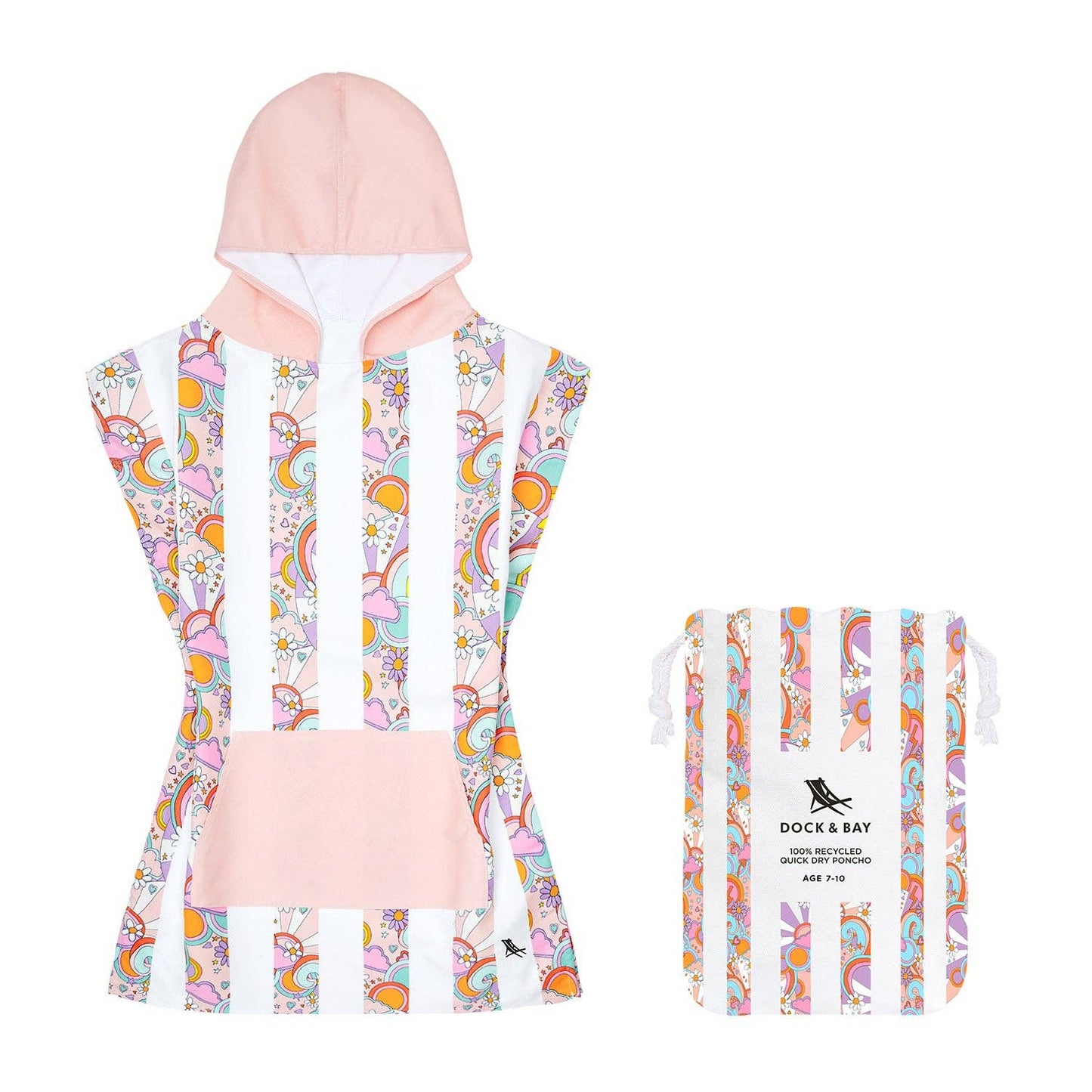 Dock & Bay Kids Poncho, Pink Power, Small PONCHK-KID-SM-POWER