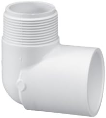 Lasco 2" Slip x 2" MPT Elbow, White PV429020