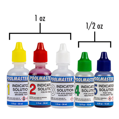 Poolmaster Indicator Solutions #1 - #5 Test Kit Replacements 23227
