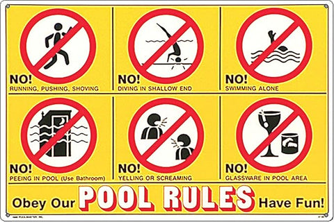 Poolmaster 24"x48" Pool Rules Sign for Residential or Commercial Swimming Pools 41357