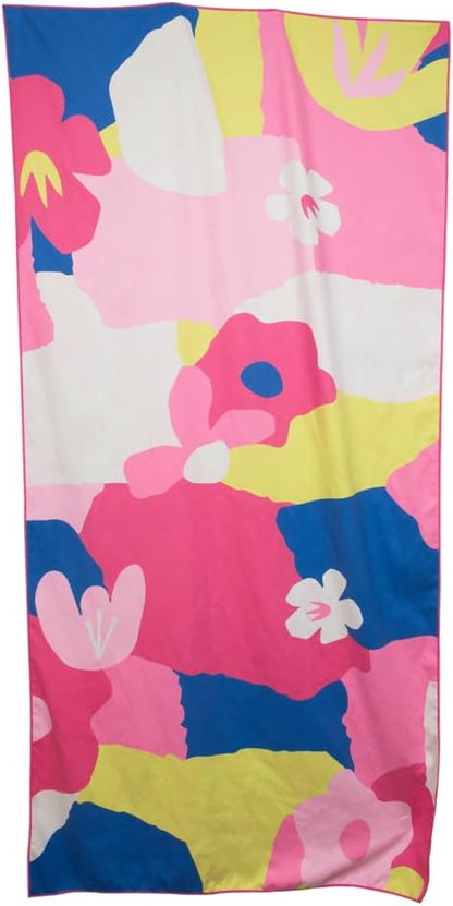 KATYDID Extra Long, Quick Dry, Microfiber Beach Towel, Abstract Flowers KDC-QDT-1043
