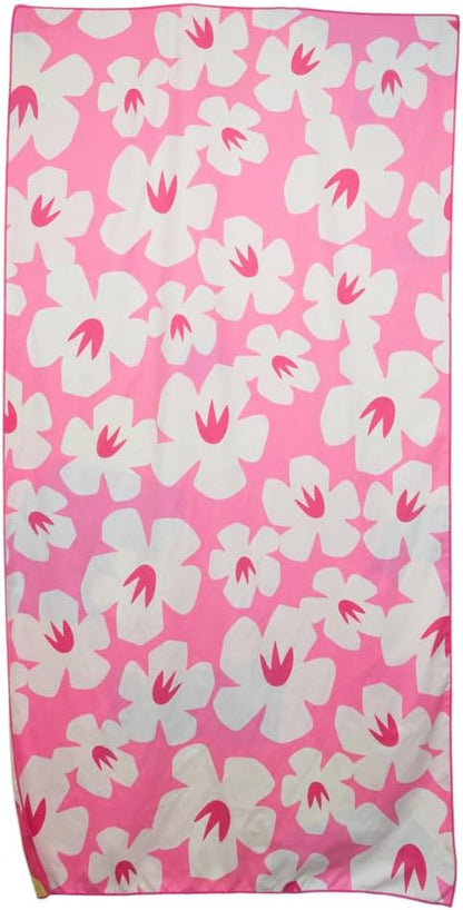 KATYDID Extra Long, Quick Dry, Microfiber Beach Towel, Abstract Flowers KDC-QDT-1043