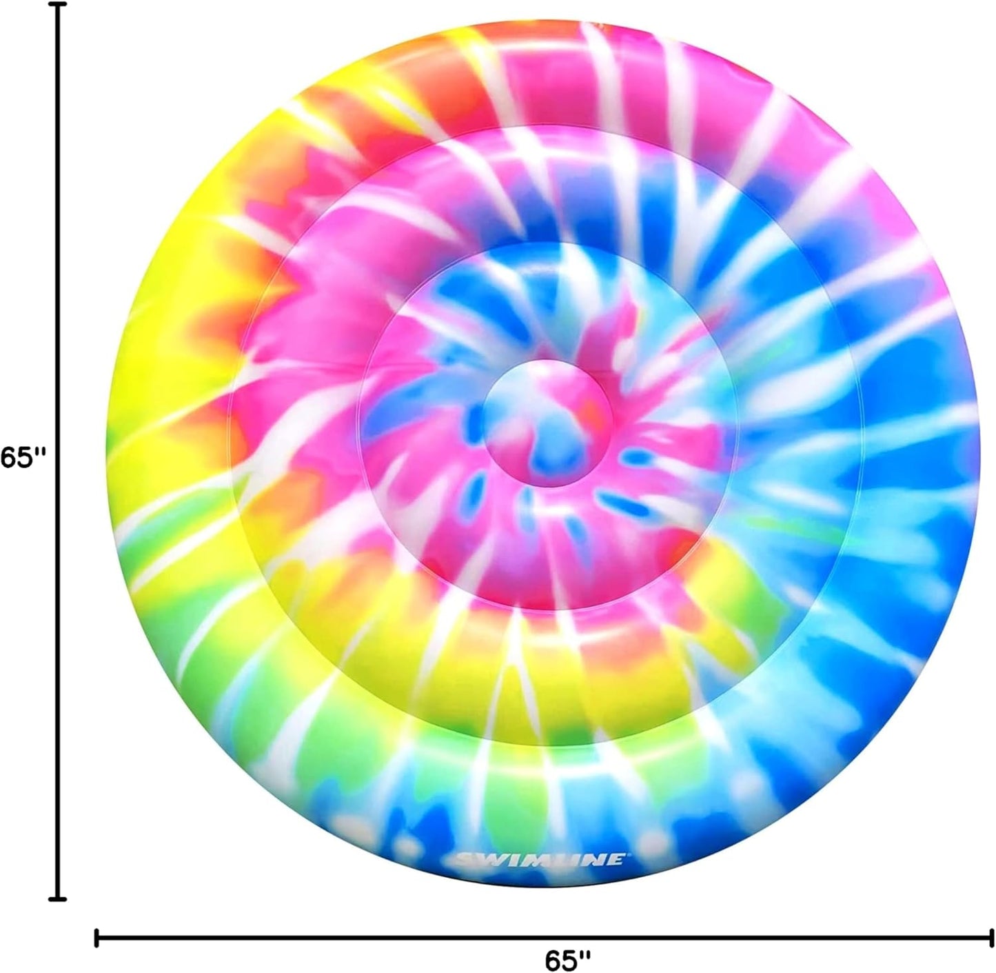 Swimline 72" Spiral Tie Dyed Inflatable Island Pool Float 90500