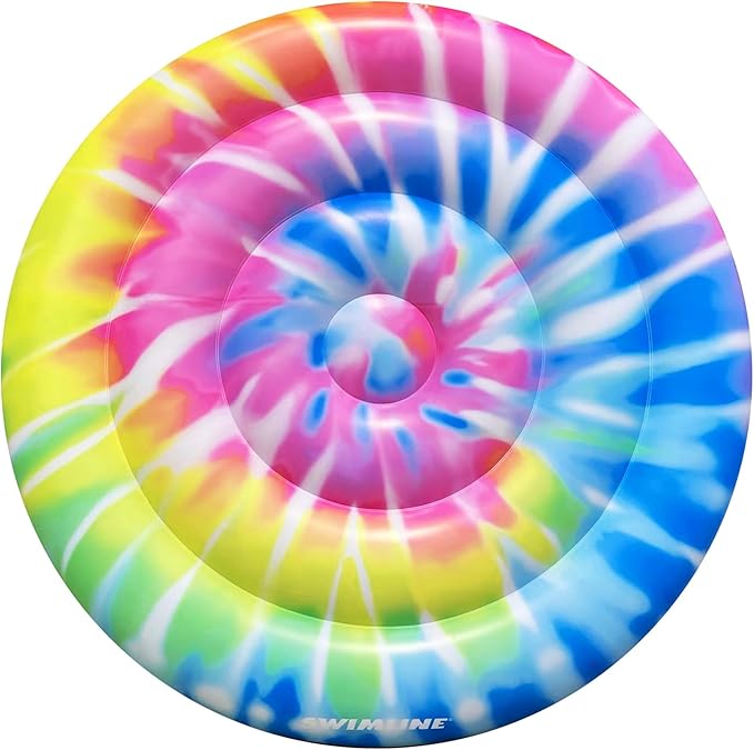 Swimline 72" Spiral Tie Dyed Inflatable Island Pool Float 90500