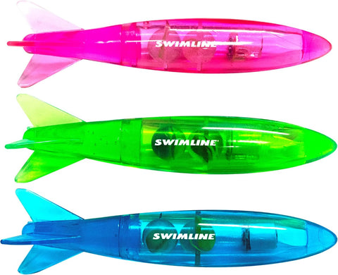 Swimline LED Light Up Torpedo Turbos Catch The Fish Game (3 Pack) 91751