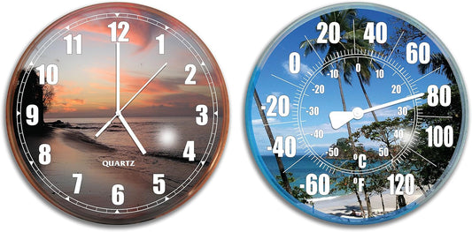 Swimline Hydrotools Poolside Wall Clock & Thermometer Combo Set 9260