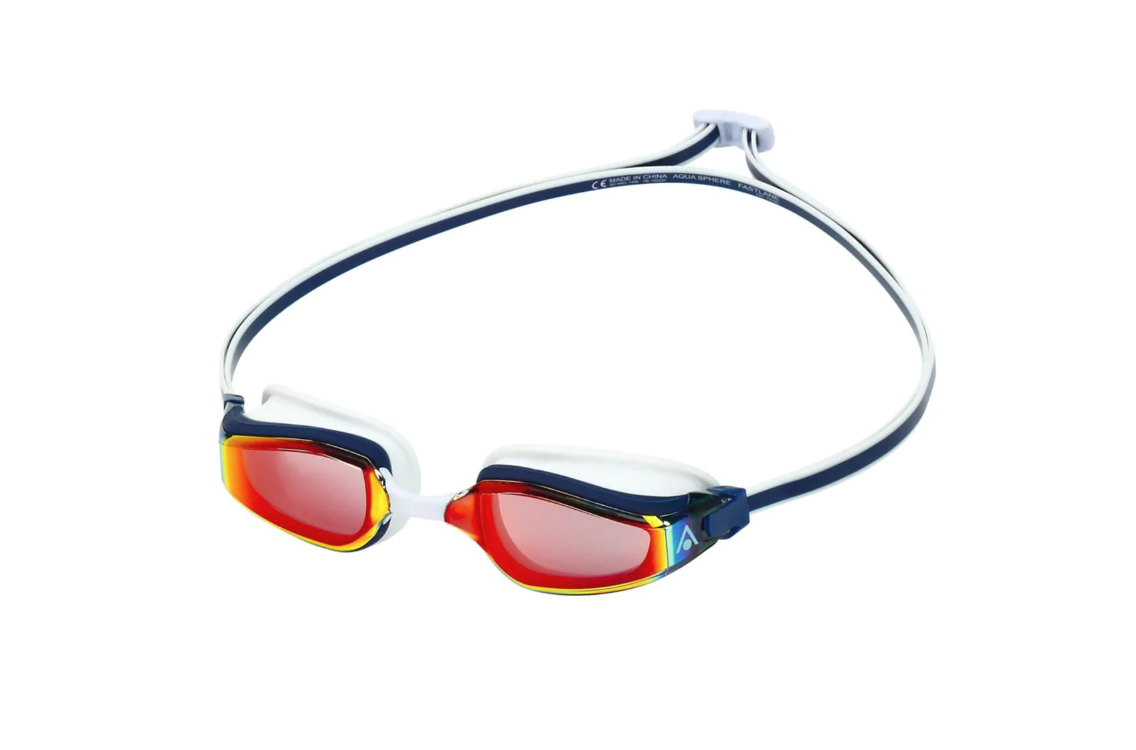 Aquasphere Fastlane Navy Blue/Red/Mirrored Swim Goggles EP3170406LMR