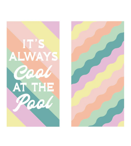 KATYDID Extra Long Quick Dry Beach Towel, It's Always Cool At The Pool KDC-QDT-1038