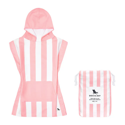 Dock & Bay Kids Quick Dry Poncho, Malibu Pink, Small PONCHK-CAB-SM-LTPNK