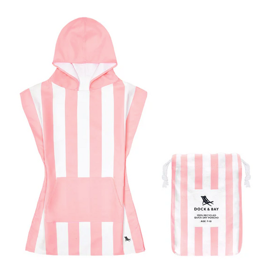 Dock & Bay Kids Quick Dry Poncho, Malibu Pink, Small PONCHK-CAB-SM-LTPNK