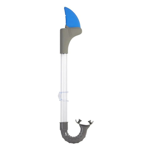 Bling20 Shark Bite/Shark Fin Snorkel, Misty Blue/Gray SHARKSNORK8