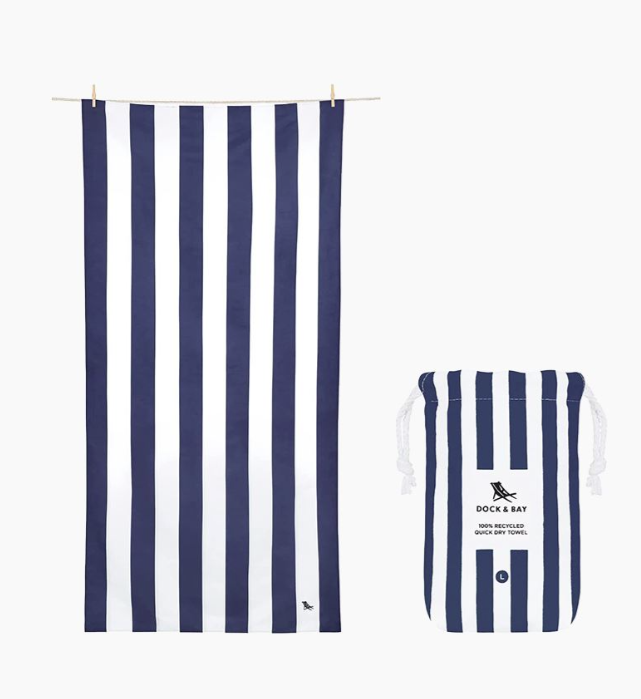 Dock & Bay Extra Long Quick Dry Beach Towel, Whitsunday Blue, TOWLB-CAB-XL-NAVY-R