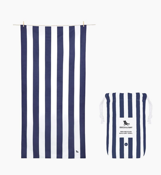 Dock & Bay Extra Long Quick Dry Beach Towel, Whitsunday Blue, TOWLB-CAB-XL-NAVY-R