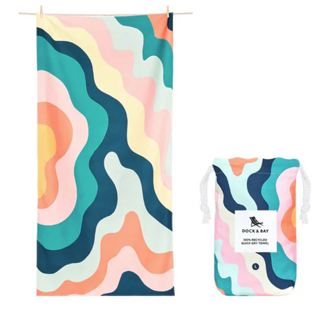 Dock & Bay Extra Long Quick Dry Beach Towel, Get Wavy TOWLB-SGW-XL-GETWAV