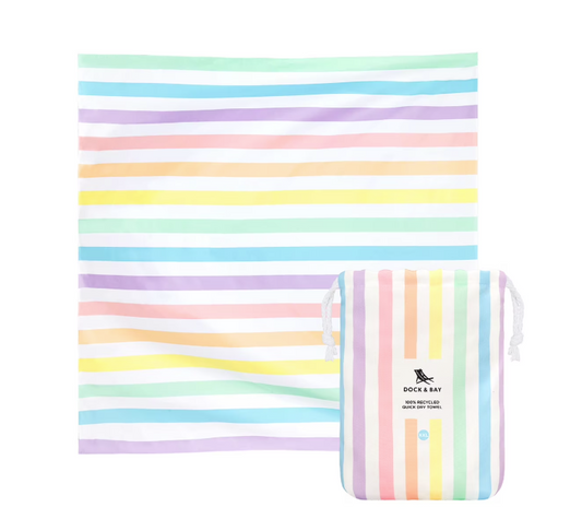 Dock & Bay Extra Long Quick Dry Beach Towel, Unicorn Waves TOWLB-SUM-X2-UNICN