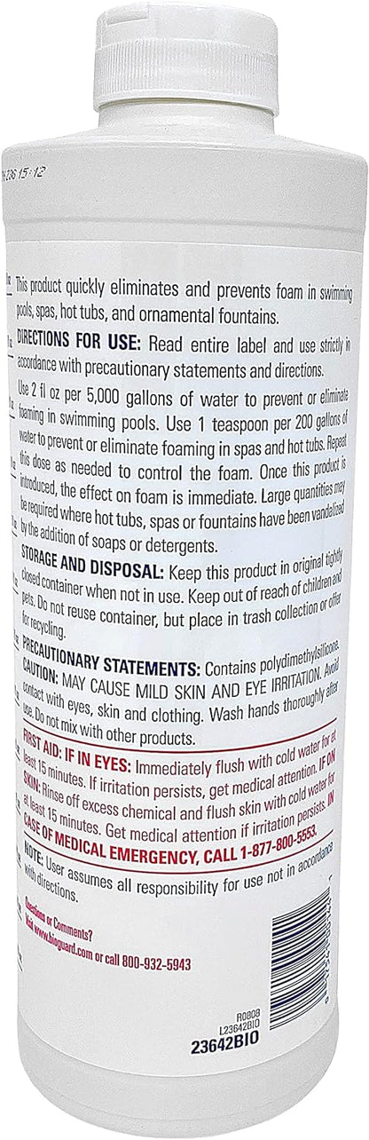 BioGuard Anti-Foam Pool Foam Eliminator 1qt 23642BIO