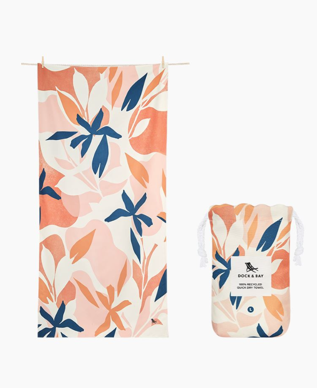 Dock & Bay Extra Long Quick Dry Beach Towel, Terracotta Tropics TOWLB-DES-XL-TERATROP
