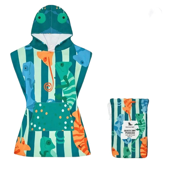 Dock & Bay Kids Quick Dry Poncho, Karma Chameleon, Small PONCHK-KID-SM-KARMCHAM