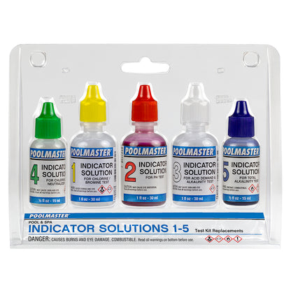 Poolmaster Indicator Solutions #1 - #5 Test Kit Replacements 23227