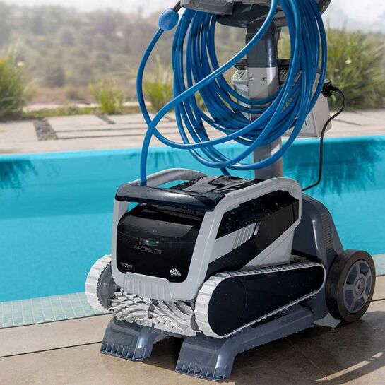 Dolphin E70 Explorer Robotic Pool Cleaner With Caddy and Wifi